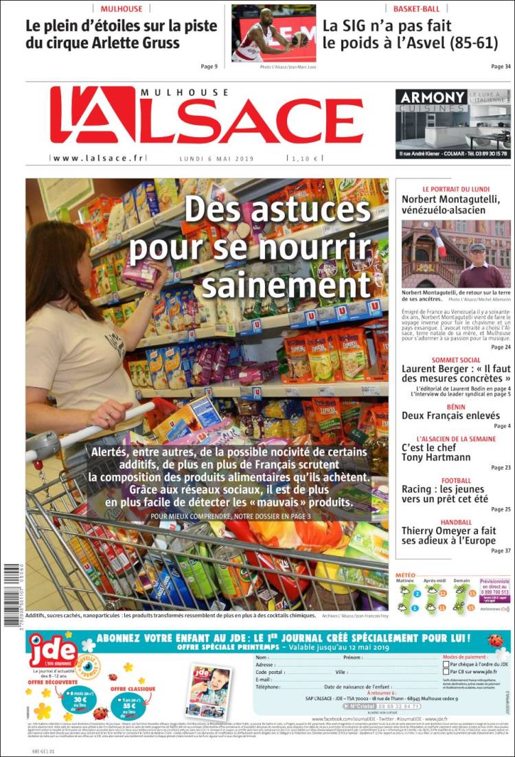 Portada de Journal L'Alsace (France)