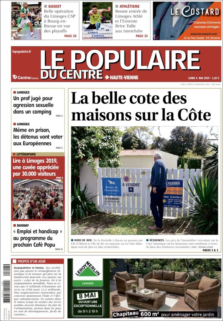 Portada de Le Populaire du Centre (Francia)