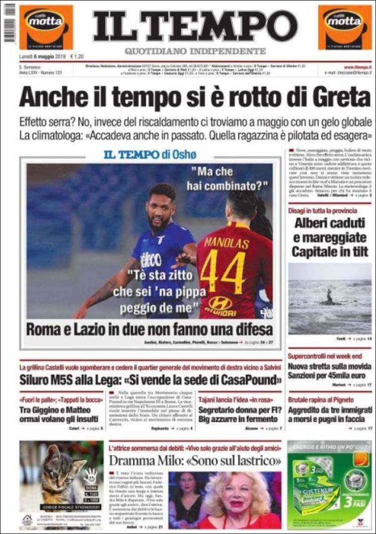Portada de Il Tempo (Italia)