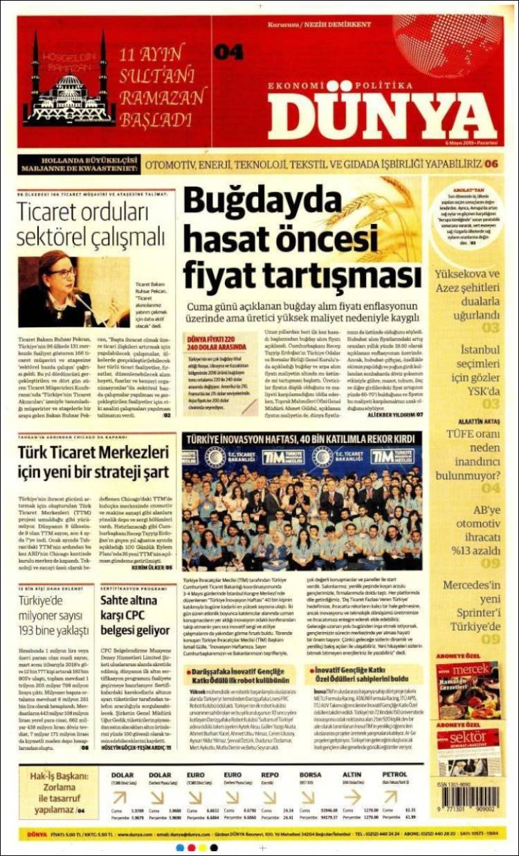 Portada de Dünya (Turqu&iacute;a)