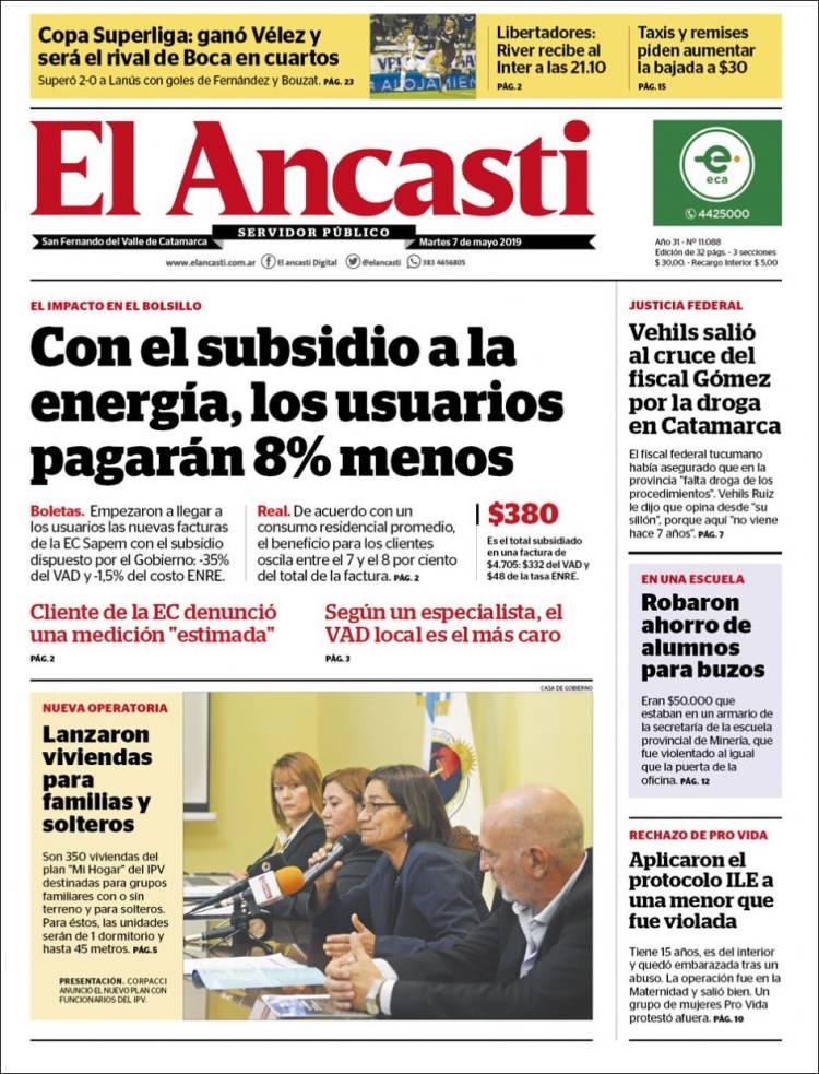 Portada de El Ancasti (Argentina)