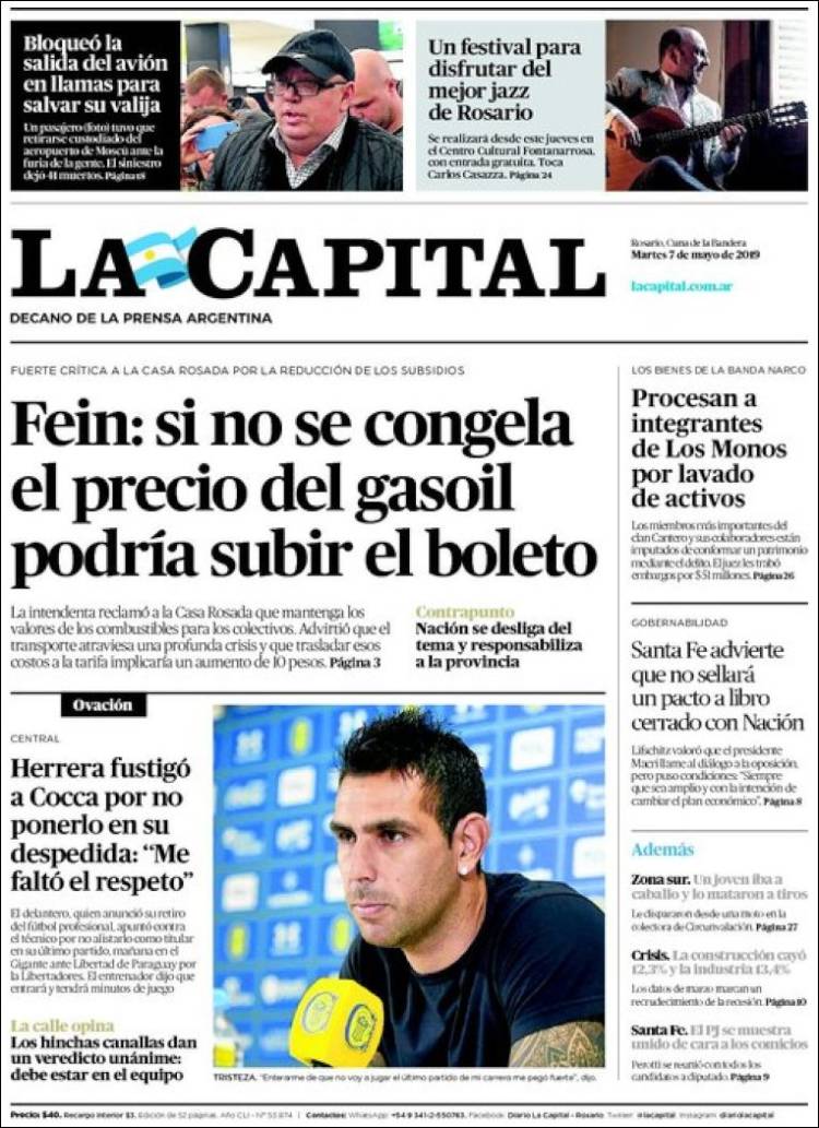 Portada de La Capital - Rosario (Argentina)