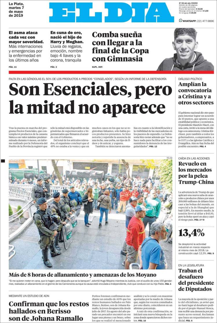 Portada de El Día de la Plata (Argentina)