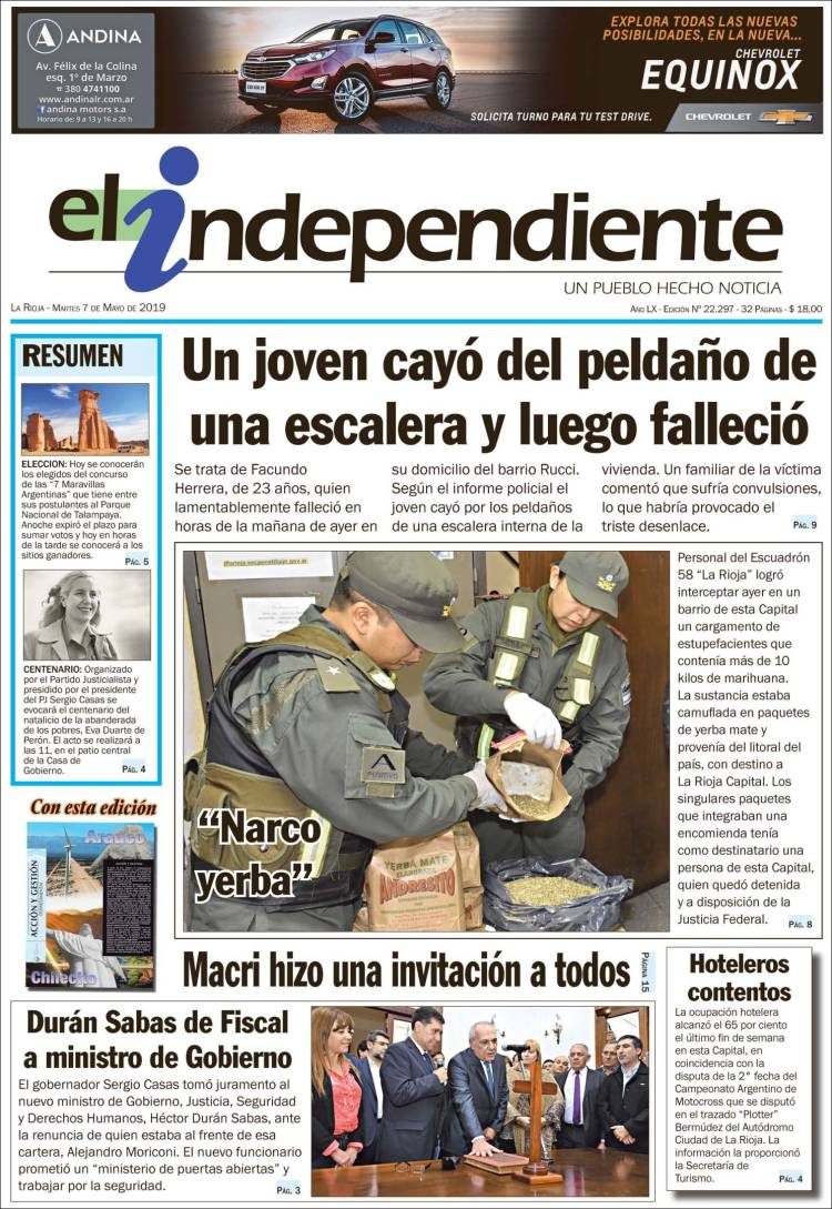 Portada de El Independiente (Argentina)