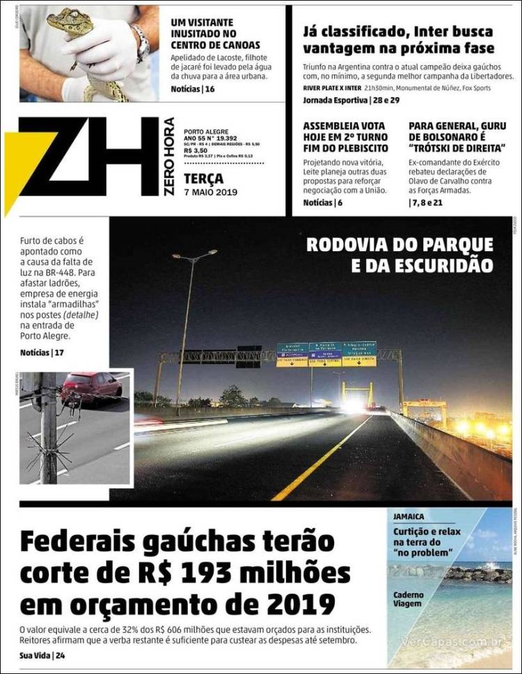 Portada de Zero Hora (Brasil)