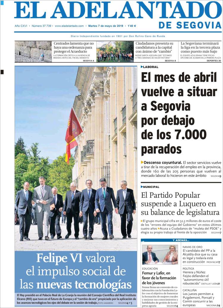 Portada de El Adelantado de Segovia (Espa&ntilde;a)