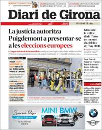 Portada de Diari de Girona (España)