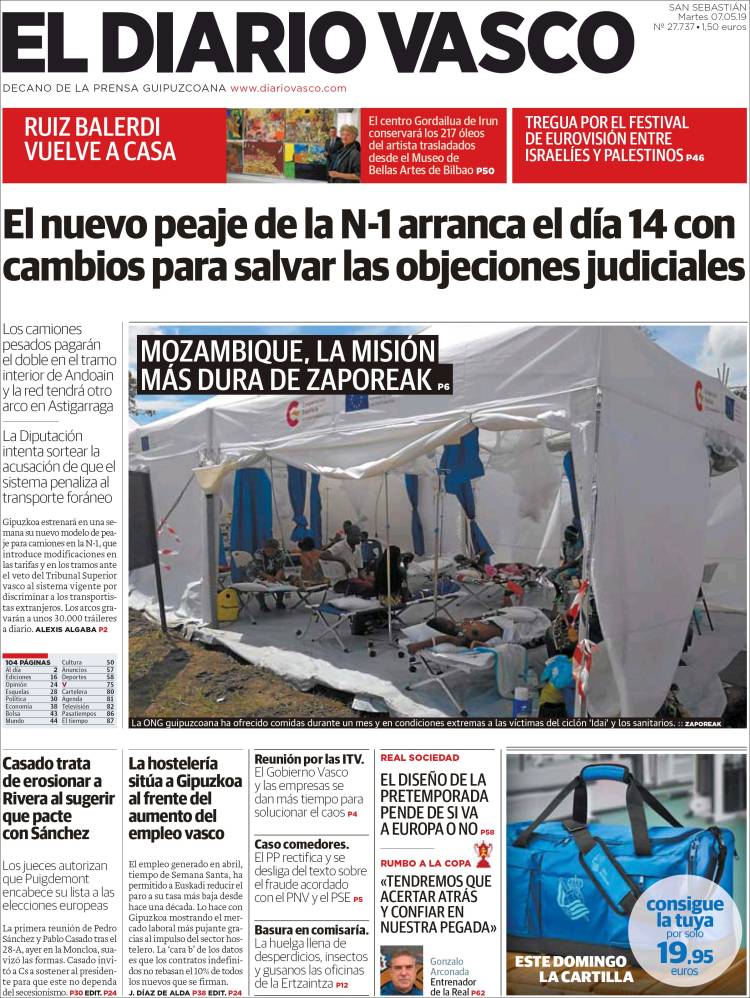 Portada de Diario Vasco (Espa&ntilde;a)