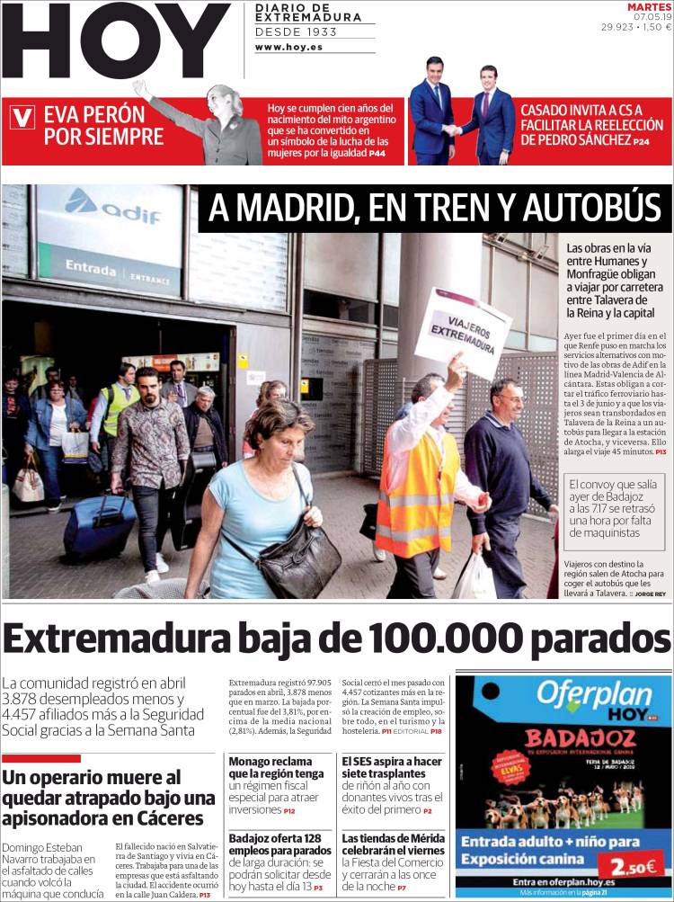 Portada de Hoy - Badajoz (Espa&ntilde;a)