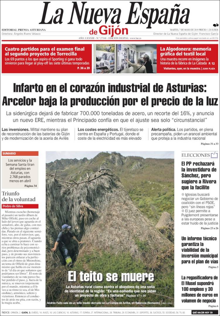 Portada de La Nueva España - Gijón (Espa&ntilde;a)