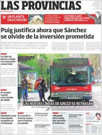Portada de Las Provincias (Espa&ntilde;a)