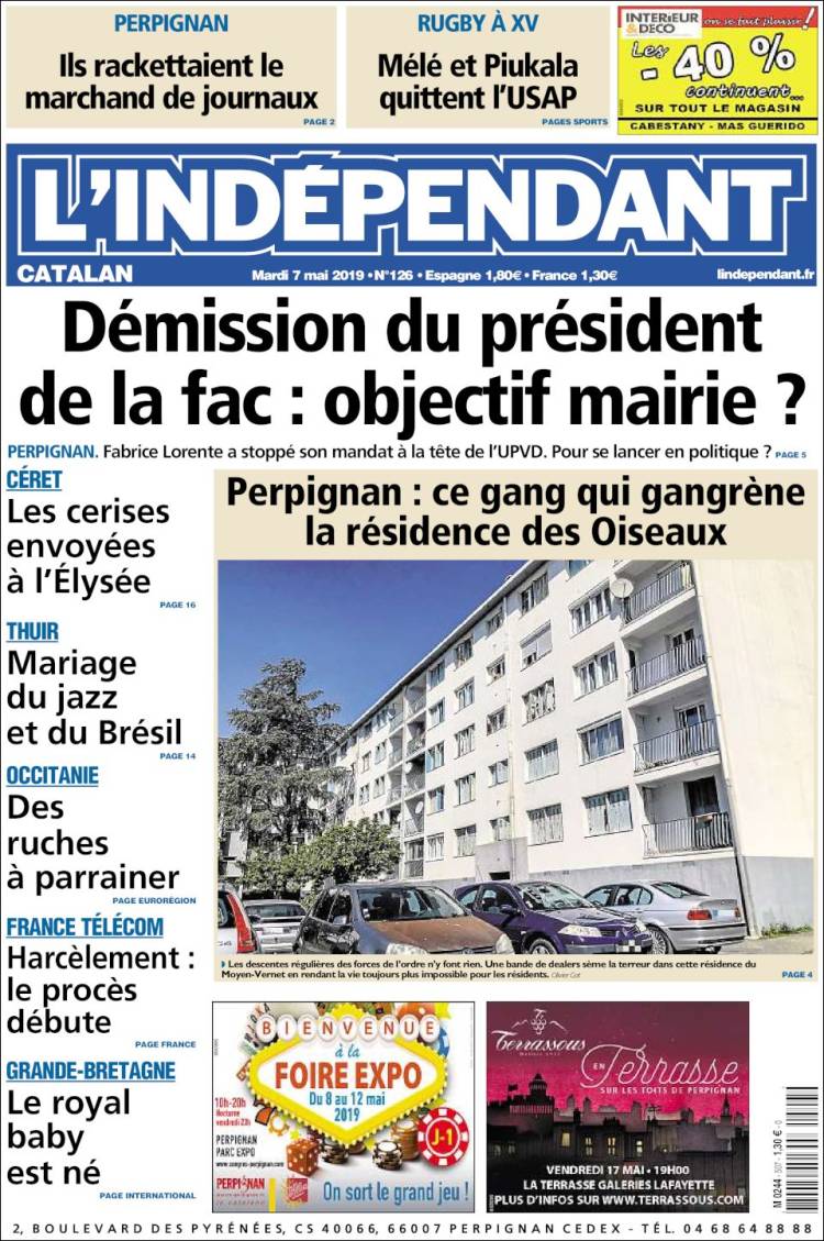 Portada de Le Indépendant (Francia)