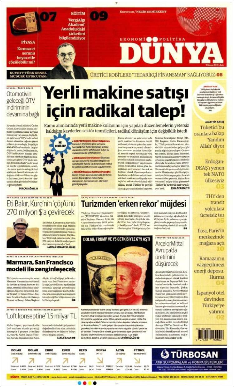 Portada de Dünya (Turqu&iacute;a)
