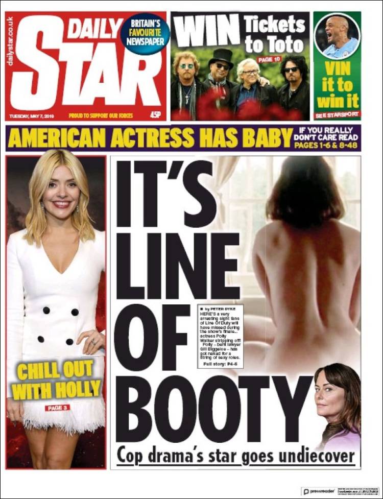 Portada de Daily Star (Reino Unido)