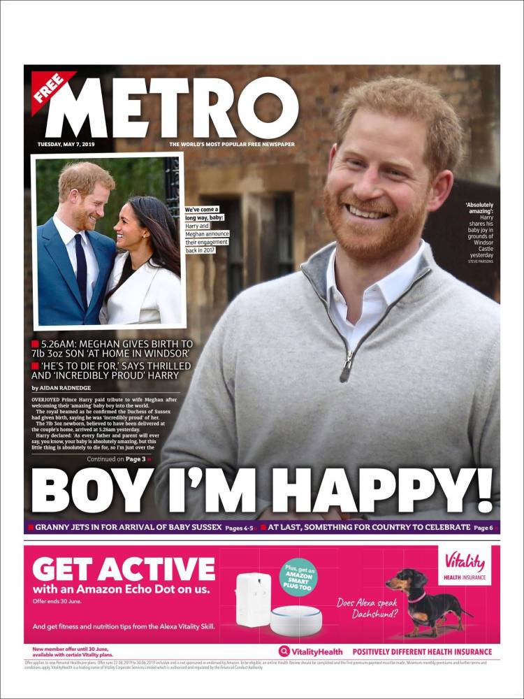 Portada de Metro (Reino Unido)