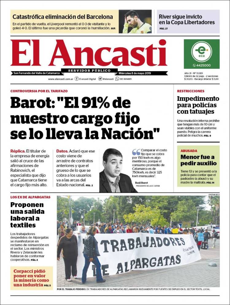 Portada de El Ancasti (Argentina)