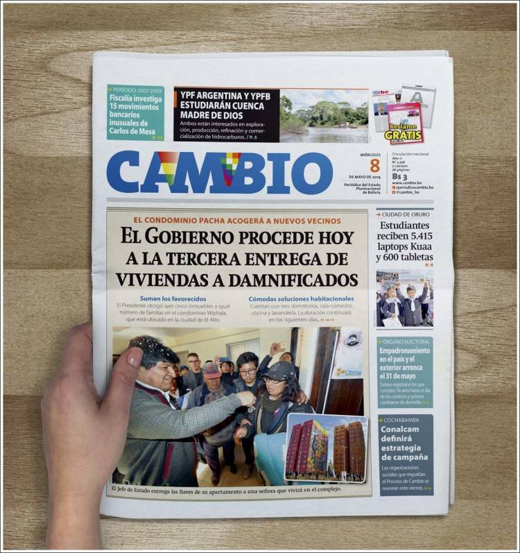 Portada de Cambio (Bolivia)