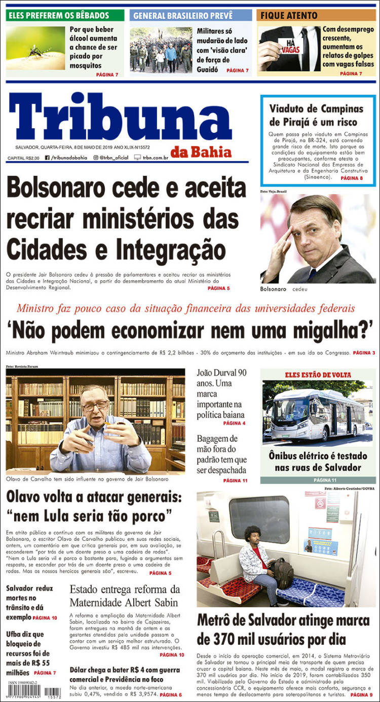Portada de Tribuna da Bahia (Brasil)