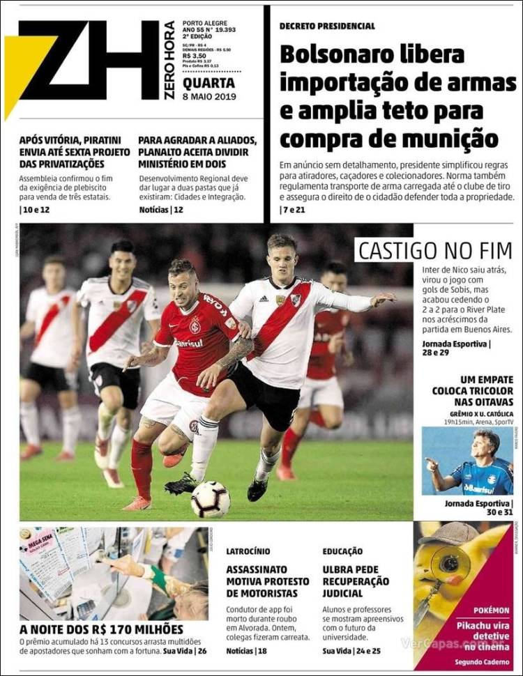 Portada de Zero Hora (Brasil)