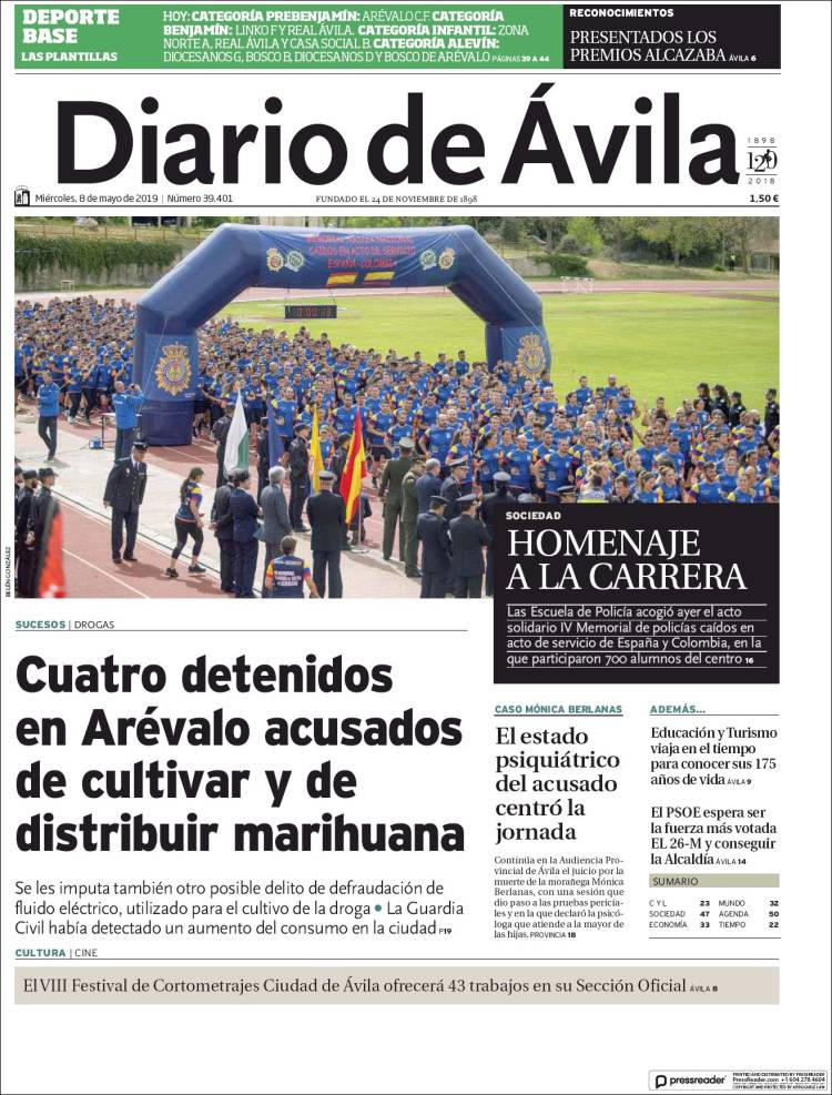 Portada de Diario de Ávila (España)