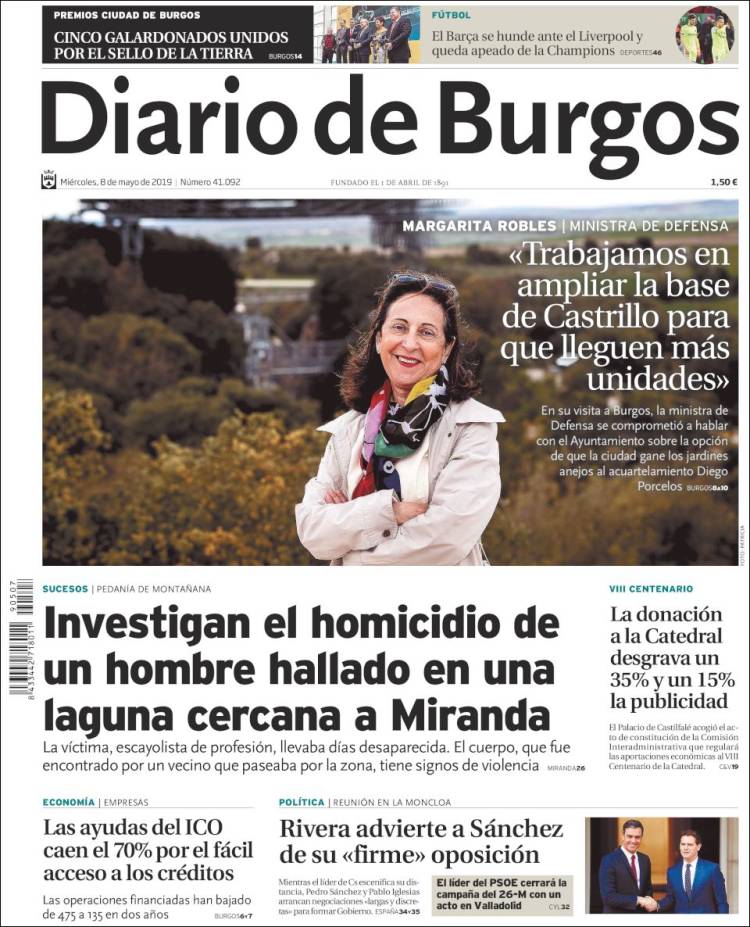 Portada de Diario de Burgos (España)