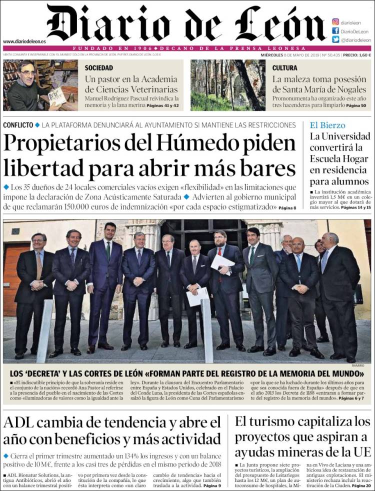 Portada de Diario de León (España)