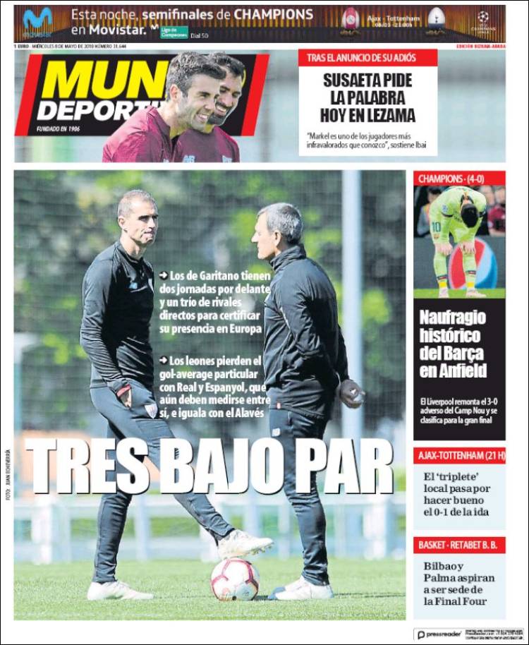 Portada de Mundo Deportivo Bizkaia (España)