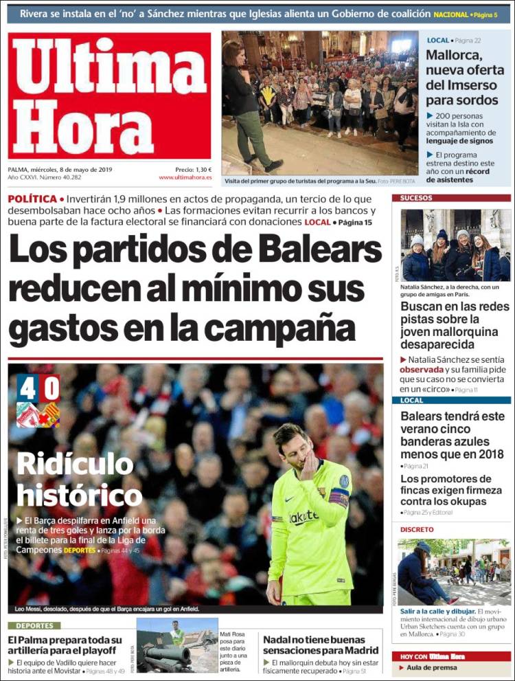 Portada de Última Hora (España)