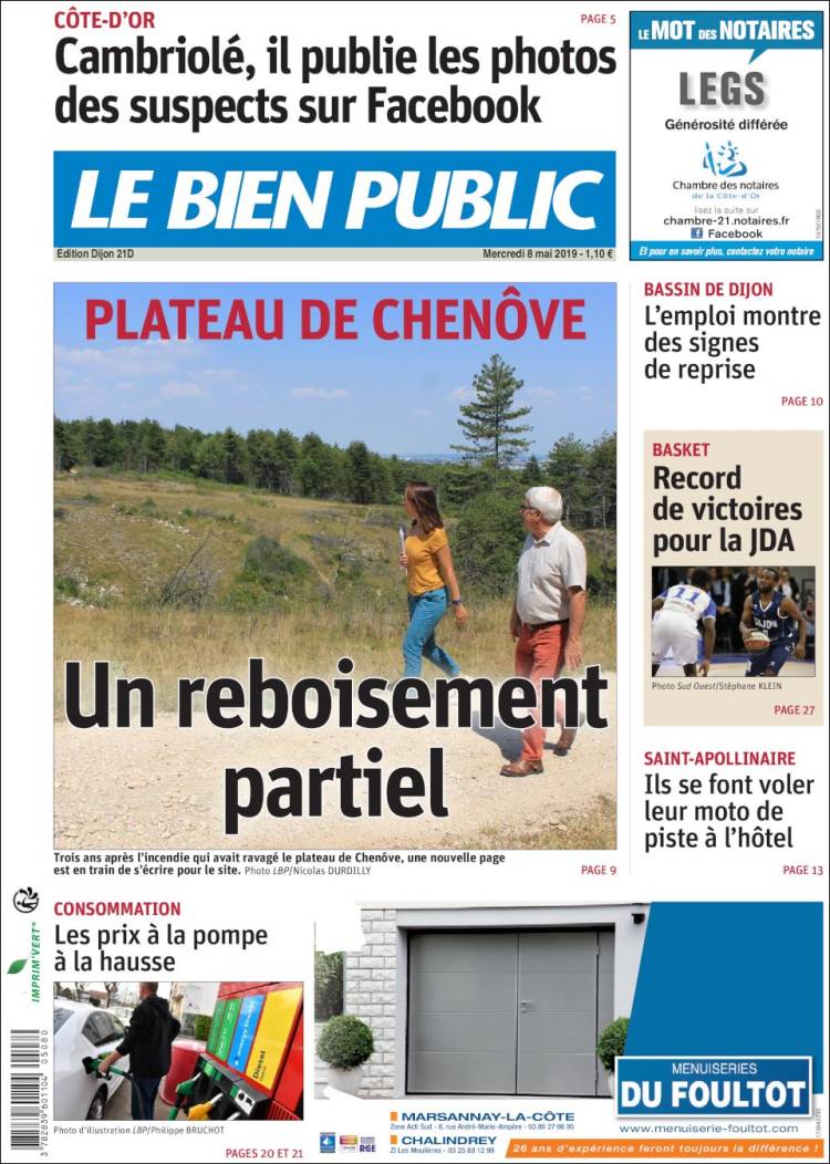 Portada de Le Bien Public (Francia)
