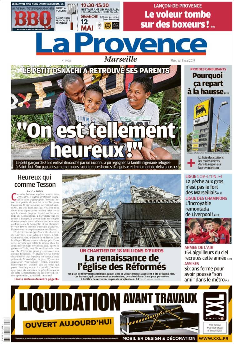 Portada de La Provence (Francia)