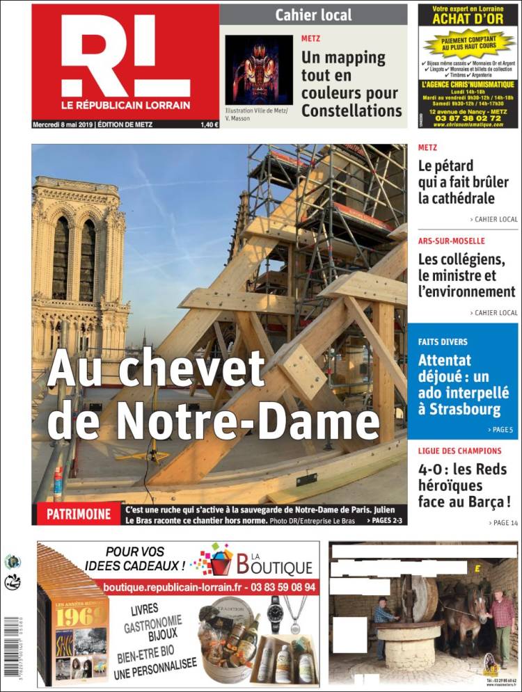 Portada de Le Republicain Lorrain (Francia)