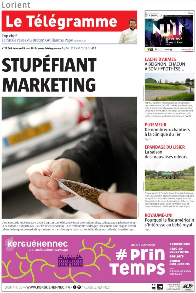 Portada de Télégramme (Francia)