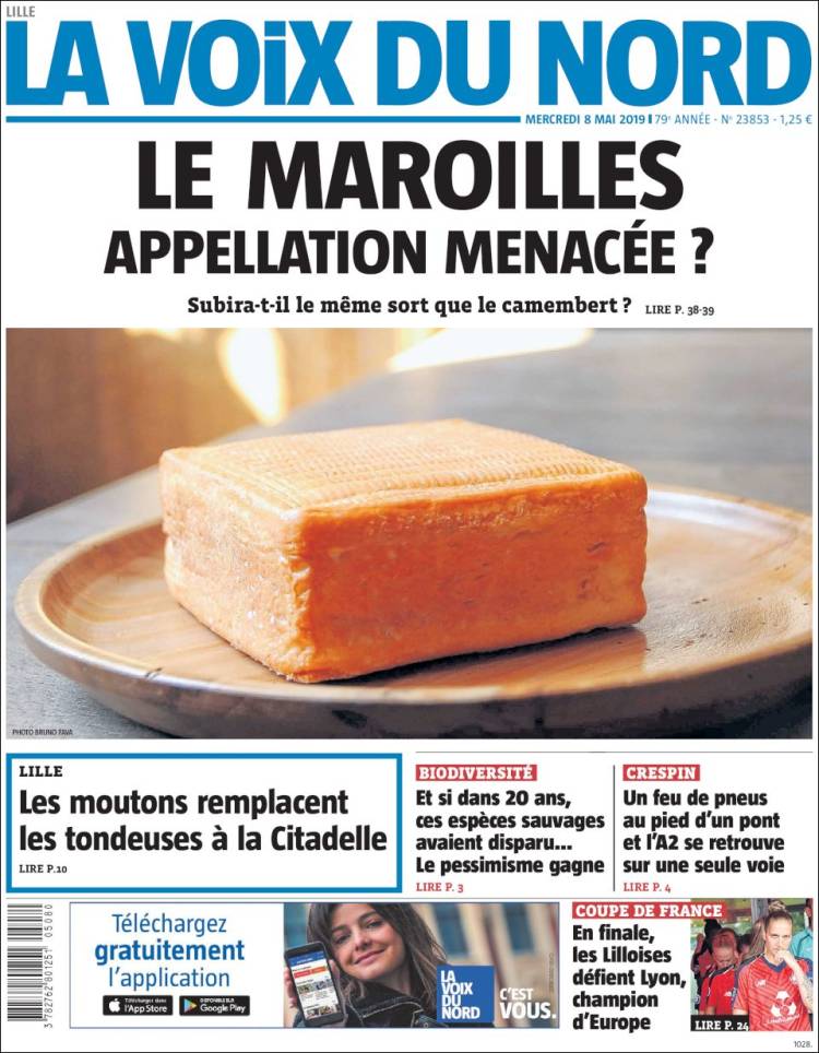 Portada de La Voix du Nord (Francia)