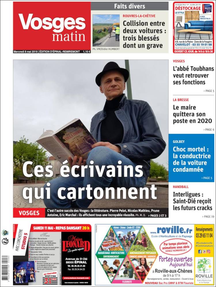 Portada de Vosges Matin (Francia)