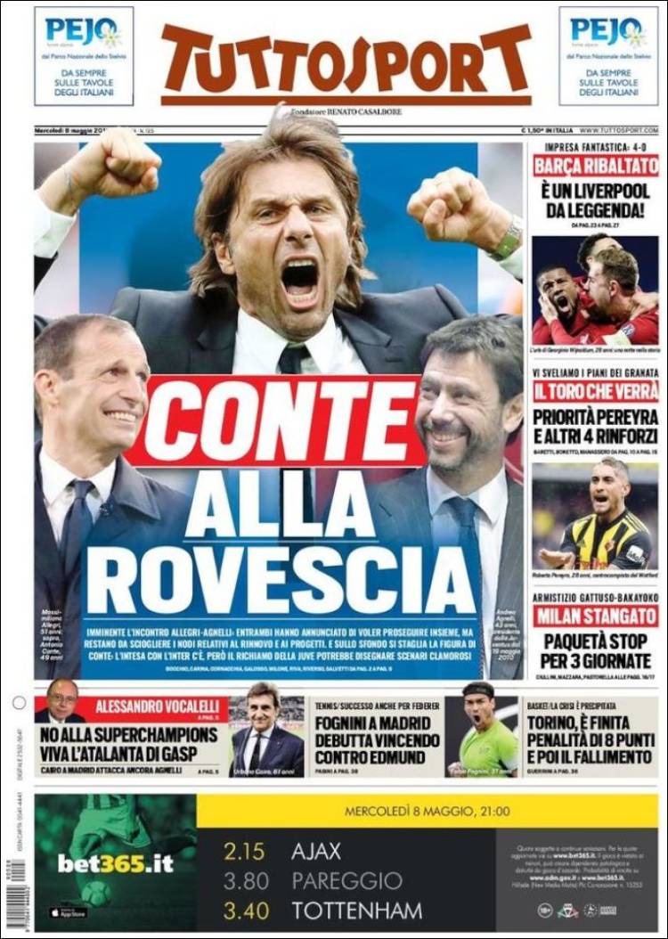 Portada de Tuttosport (Italia)