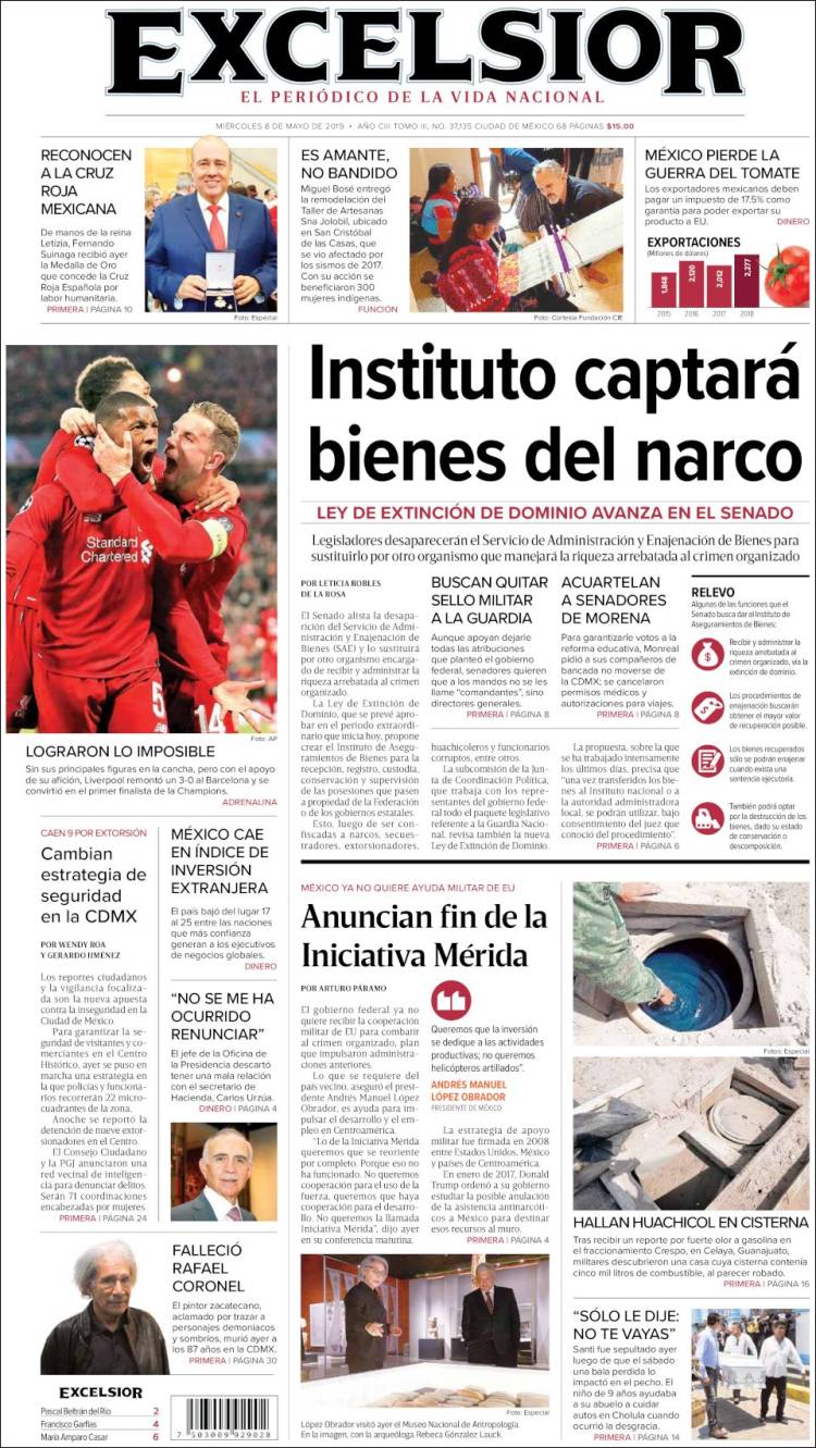 Portada de Excelsior (M&eacute;xico)