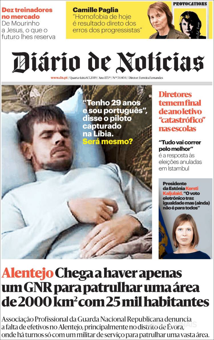 Portada de Diário de Noticias (Portugal)