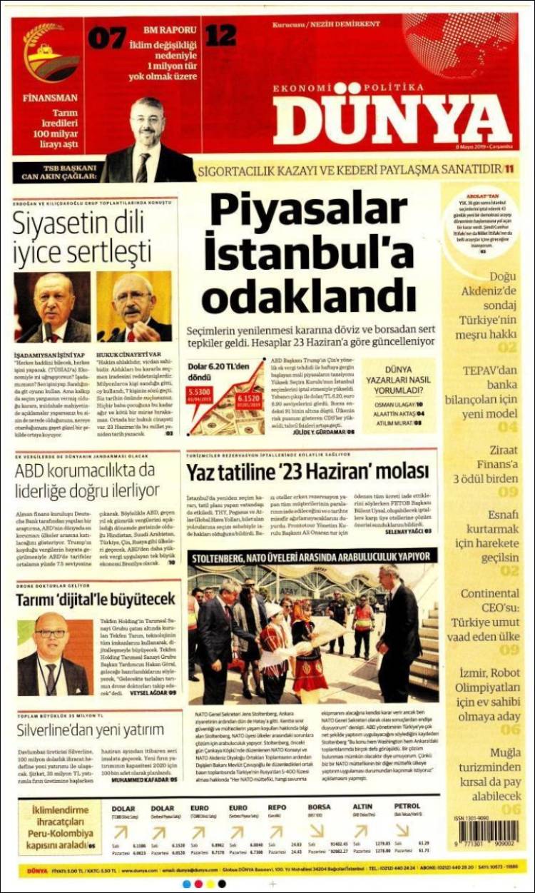 Portada de Dünya (Turqu&iacute;a)