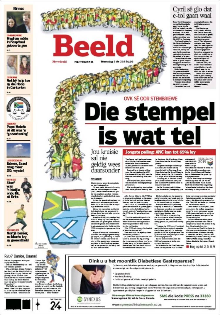 Portada de Beeld (Sud&aacute;frica)