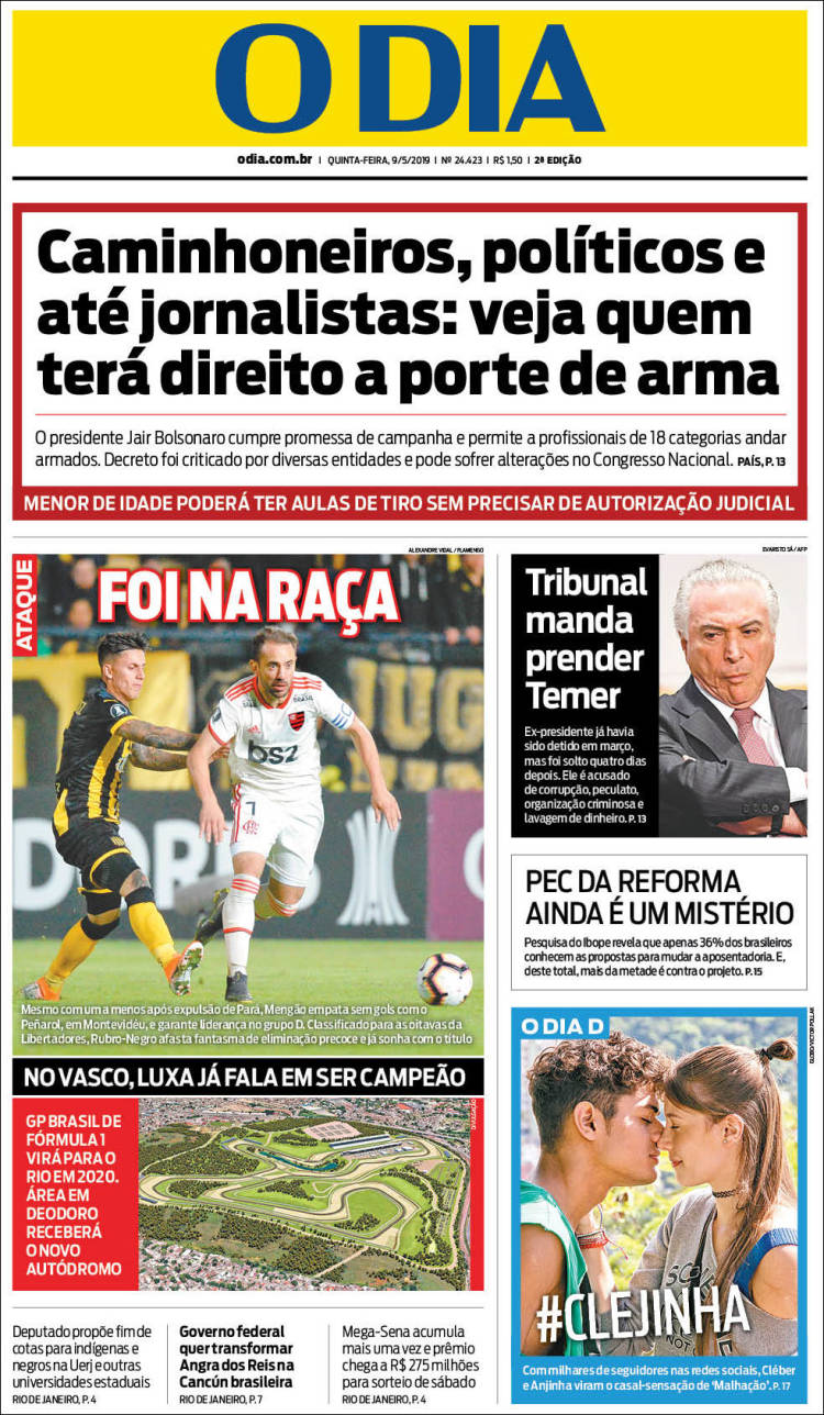 Portada de O Dia (Brasil)