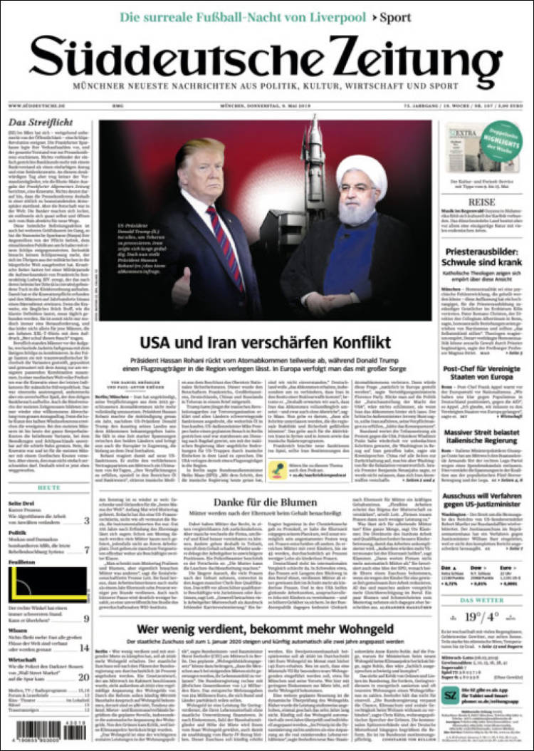 Portada de Sueddeutsche (Alemania)