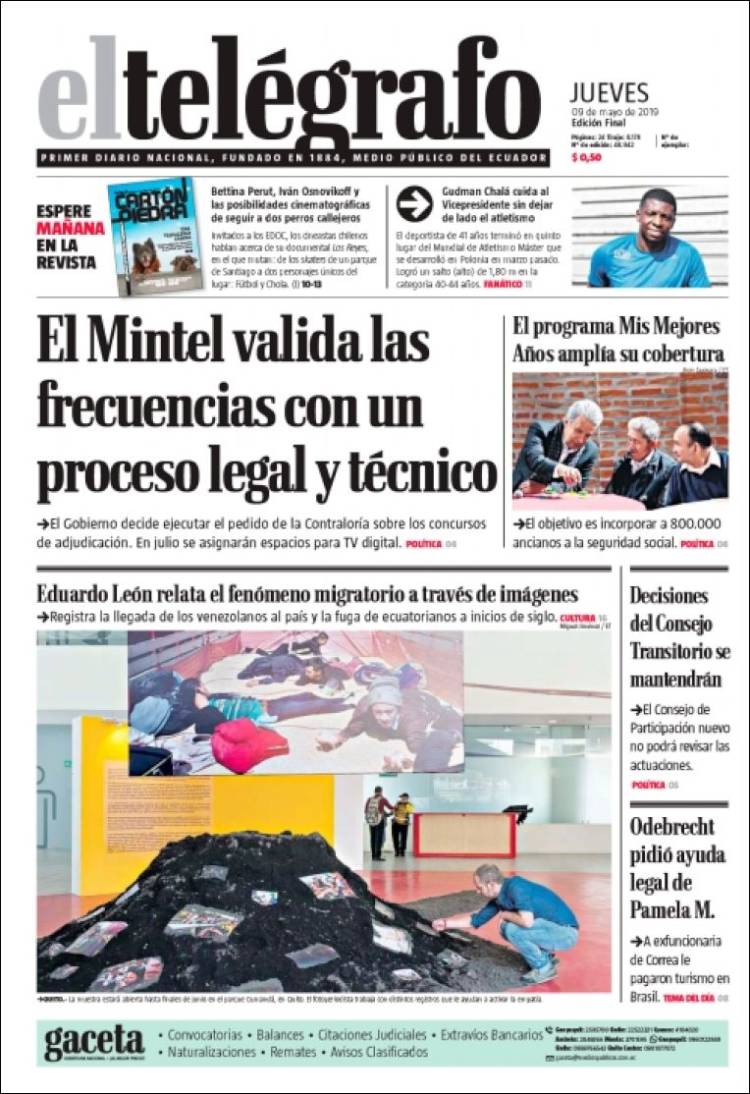 Portada de El Telégrafo (Ecuador)