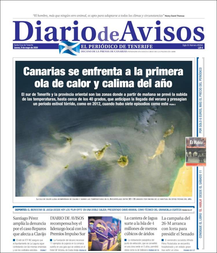 Portada de Diarios de Avisos (Spain)