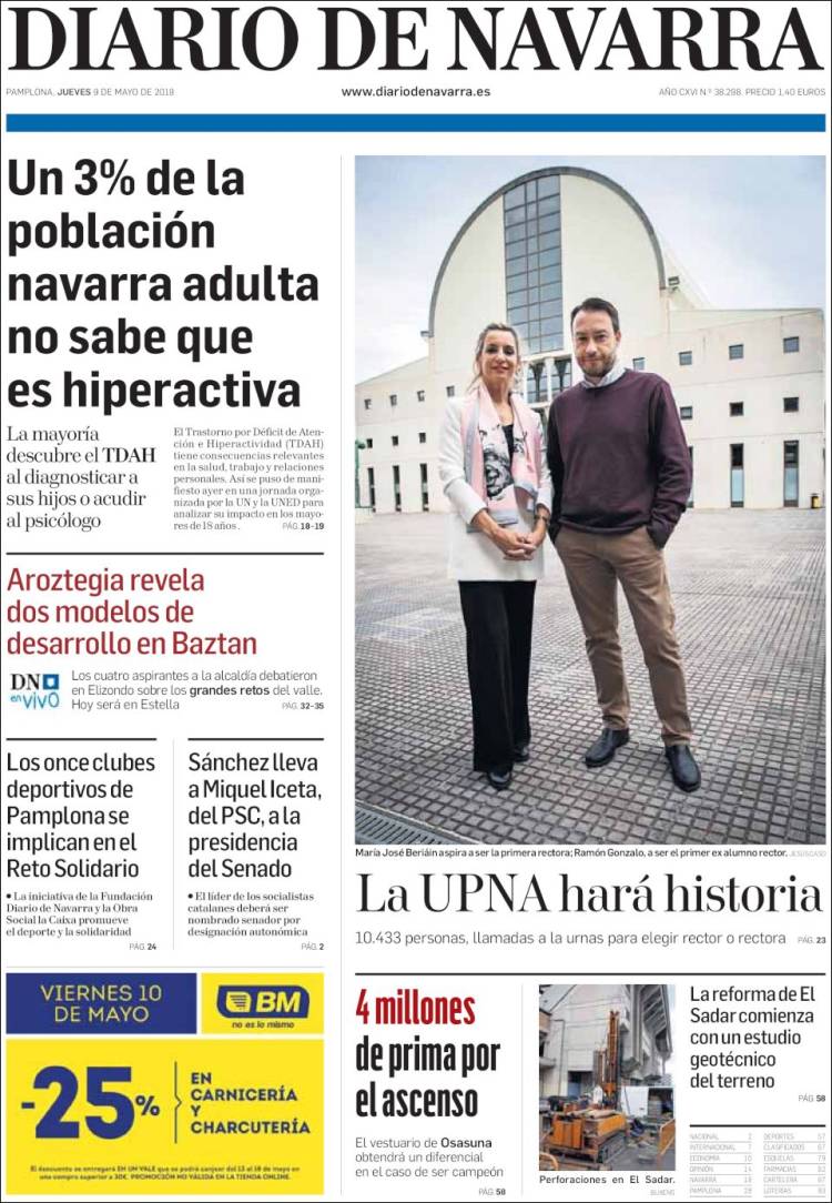 Portada de Diario de Navarra (Espa&ntilde;a)