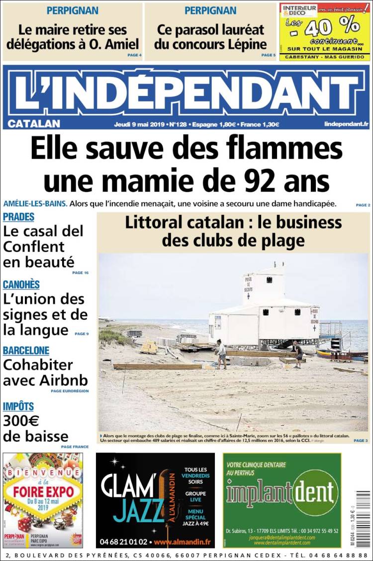 Portada de Le Indépendant (Francia)