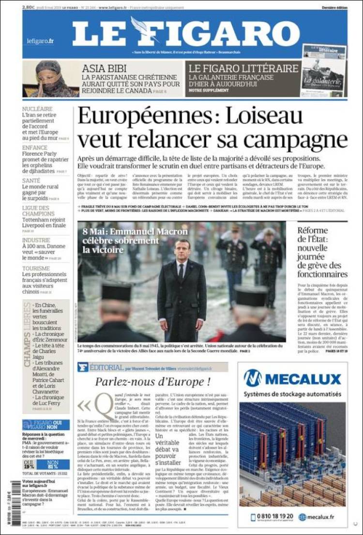 Portada de Le Figaro (Francia)