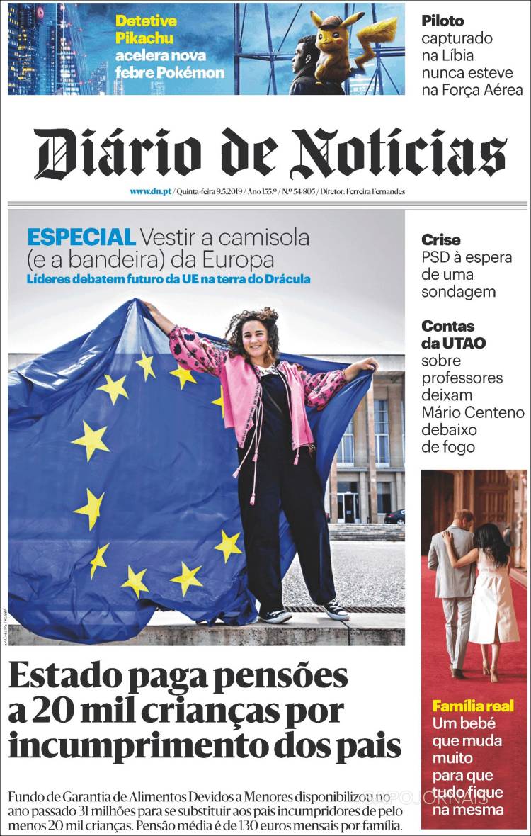 Portada de Diário de Noticias (Portugal)