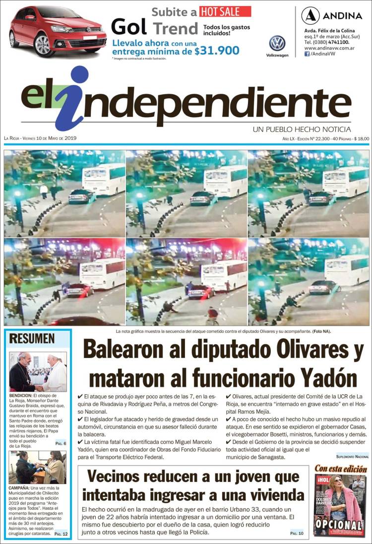 Portada de El Independiente (Argentina)