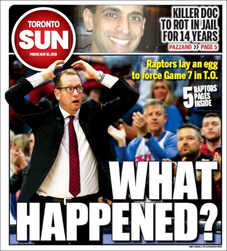 Portada de The Toronto Sun (Canada)