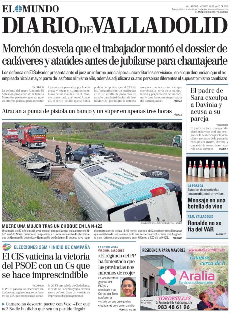 Portada de Diario de Valladolid (Spain)